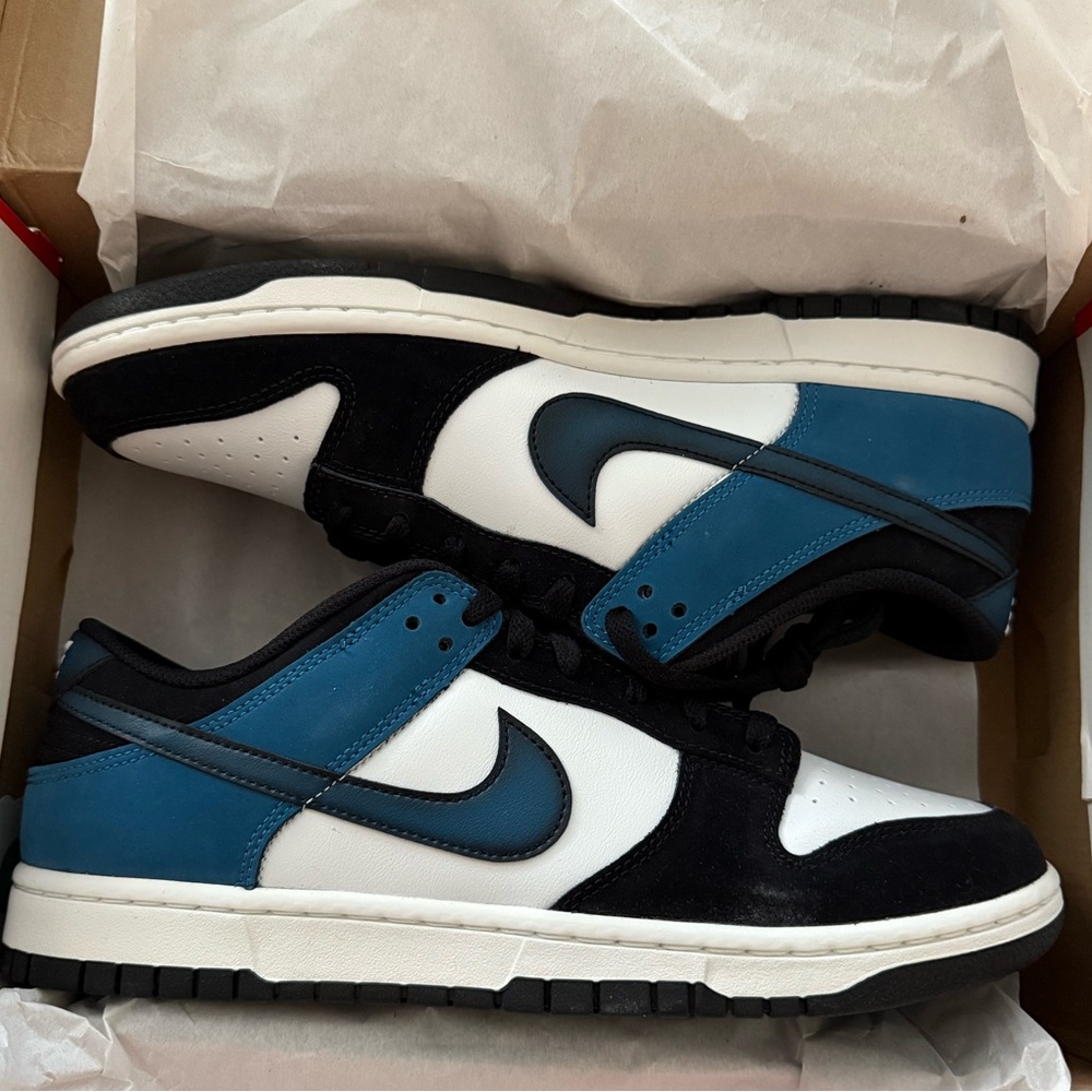 Nike Men's Dunk Low Retro Black and Blue Sneakers